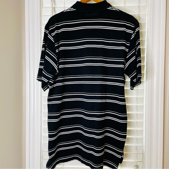 🩷 POLO GOLF RALPH LAUREN MENS SIZE MEDIUM COTTON BLACK & WHITE STRIPED GREAT - Picture 3 of 7